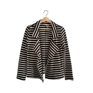 MILLIBON USA Size M Striped Open Front Cardigan 100% Cotton